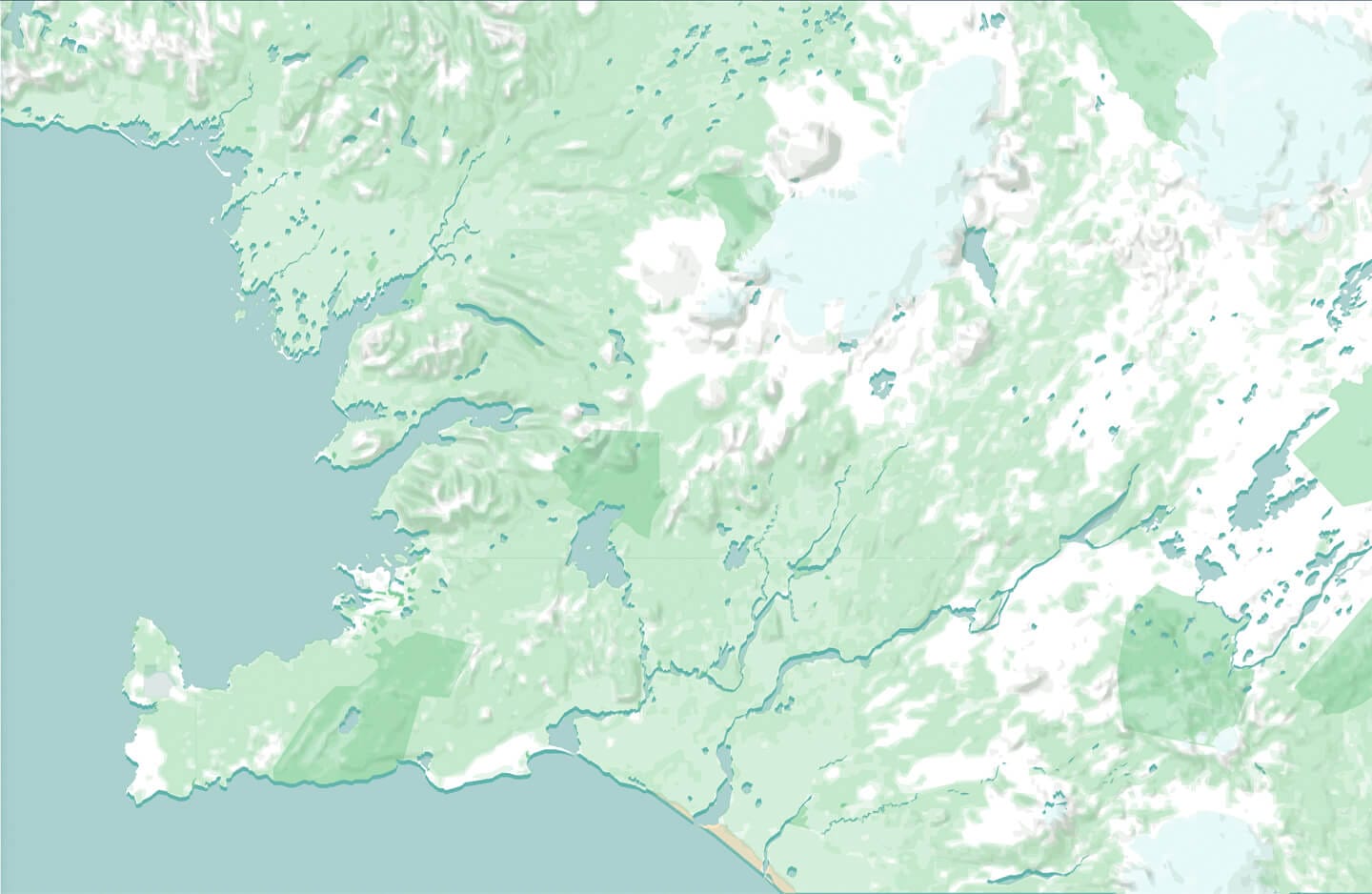 WIP version of Map of Iceland designed by Nimit Shah, with terrain shading on top of the earlier map
